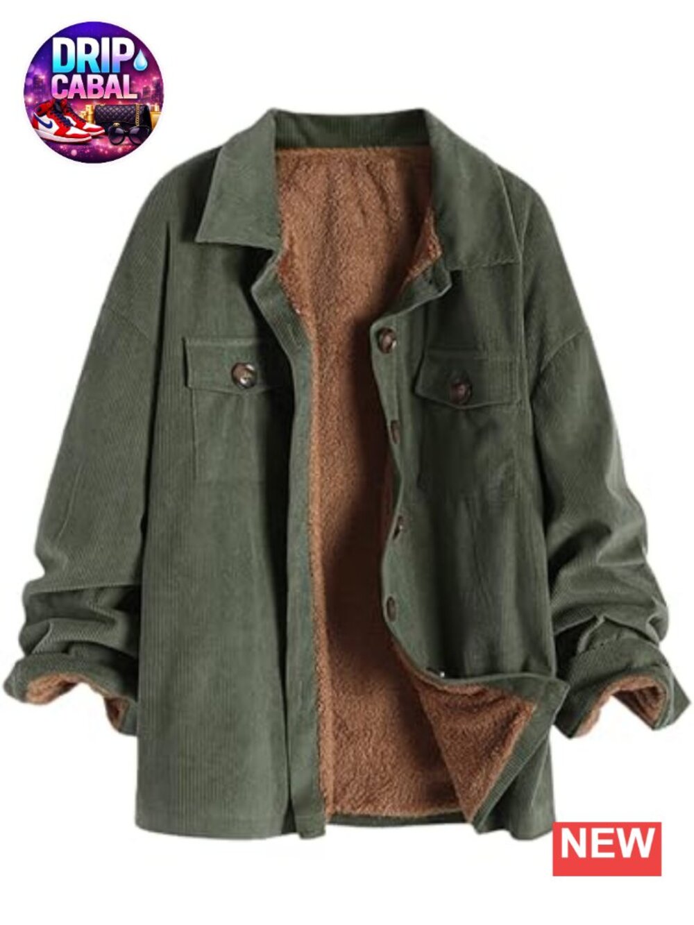Corduroy Loose Jacket Vintage Raglan Sleeve Casual Coat Hooded Windbreaker